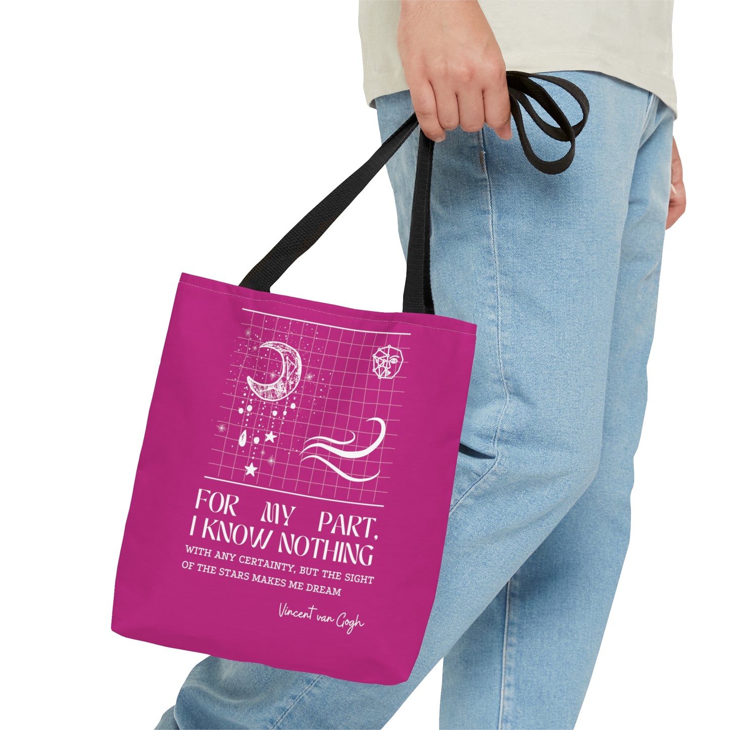 Classic Quotes Tote Bag - Vincent van Gogh, 'For my part, I know nothing with any certainty, but the sight of the stars makes me dream' - Tote Bag
