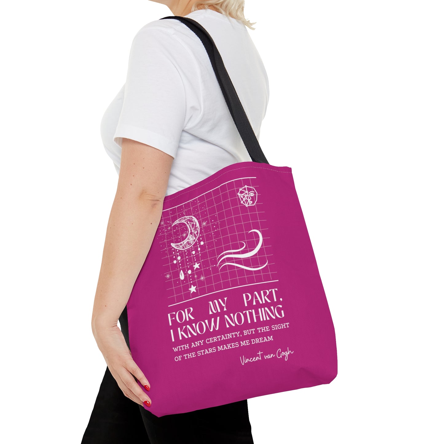 Classic Quotes Tote Bag - Vincent van Gogh, 'For my part, I know nothing with any certainty, but the sight of the stars makes me dream' - Tote Bag