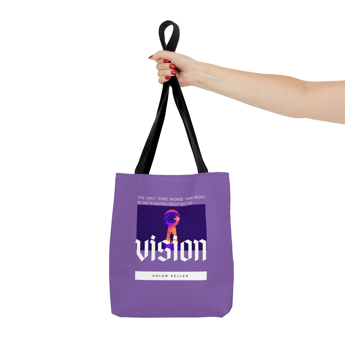 Classic Quotes Tote Bag - Helen Keller, 'The only thing worse than being blind is having sight but no vision' - Tote Bag