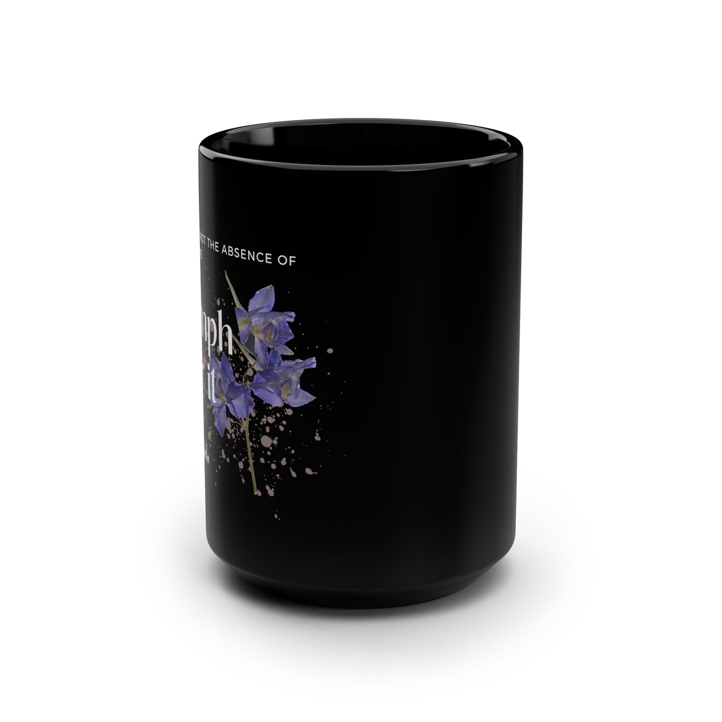 Classic Quotes Black Mug - Nelson Mandela, 'Courage is not the absence of fear, but the triumph over it' - 15oz Black Mug