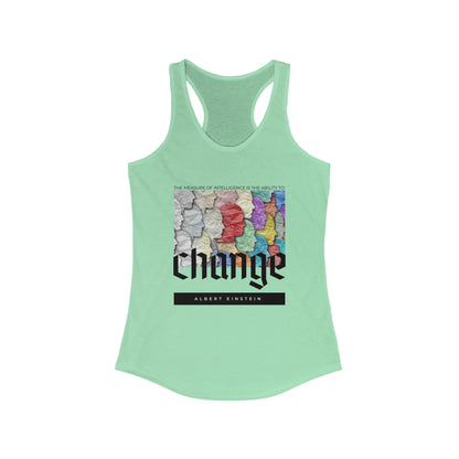 Classic Quotes Racerback Tank - Albert Einstein, 'The measure of intelligence is the ability to change' - Women's Ideal Racerback Tank