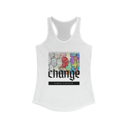 Classic Quotes Racerback Tank - Albert Einstein, 'The measure of intelligence is the ability to change' - Women's Ideal Racerback Tank