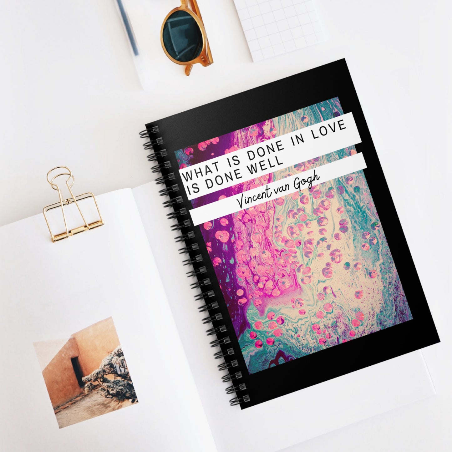 Classic Quotes Spiral Notebook - Vincent van Gogh, 'What is done in love is done well' - Spiral Notebook - Ruled Line