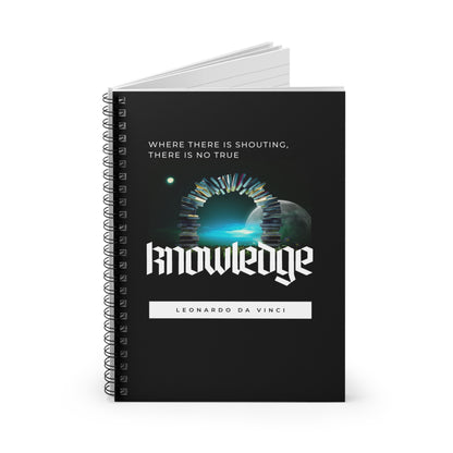 Classic Quotes Spiral Notebook - Leonardo da Vinci, 'Where there is shouting, there is no true knowledge' - Spiral Notebook - Ruled Line