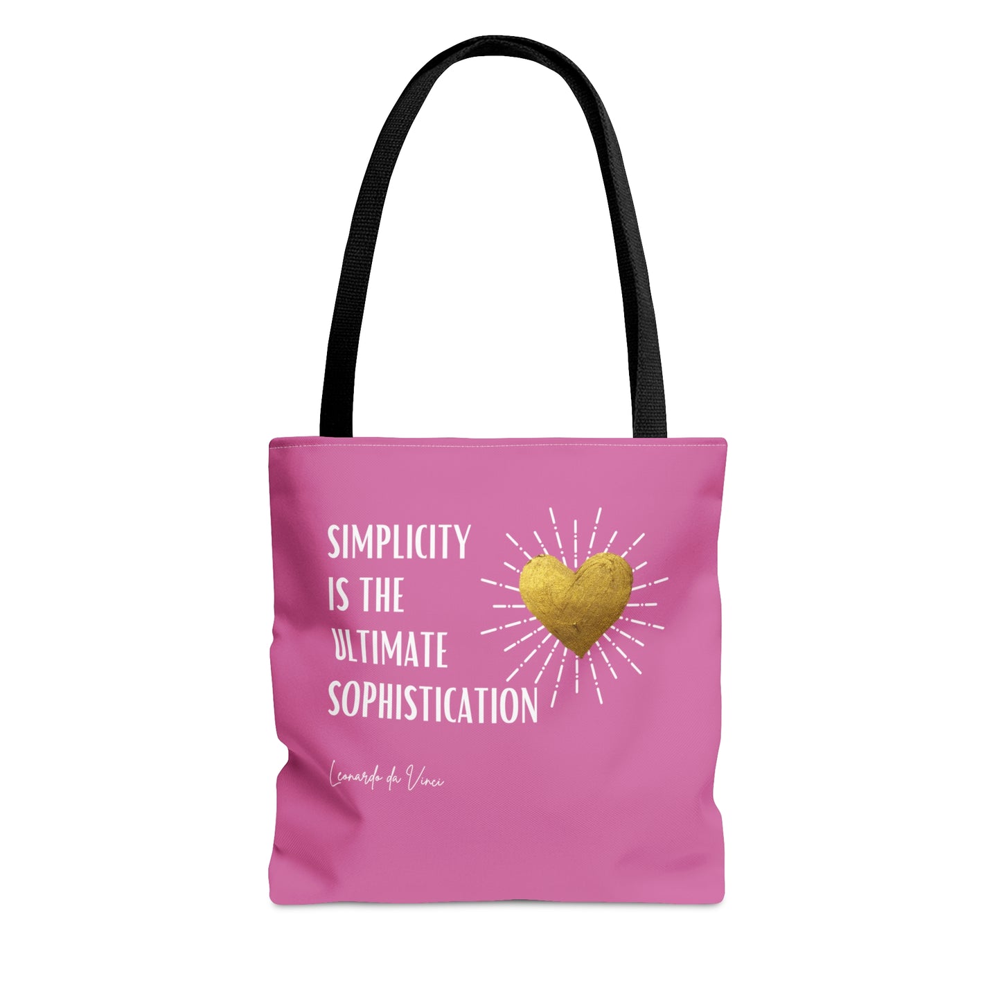 Classic Quotes Tote Bag -  Leonardo da Vinci, 'Simplicity is the ultimate sophistication' - Tote Bag