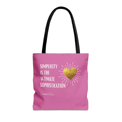 Classic Quotes Tote Bag -  Leonardo da Vinci, 'Simplicity is the ultimate sophistication' - Tote Bag