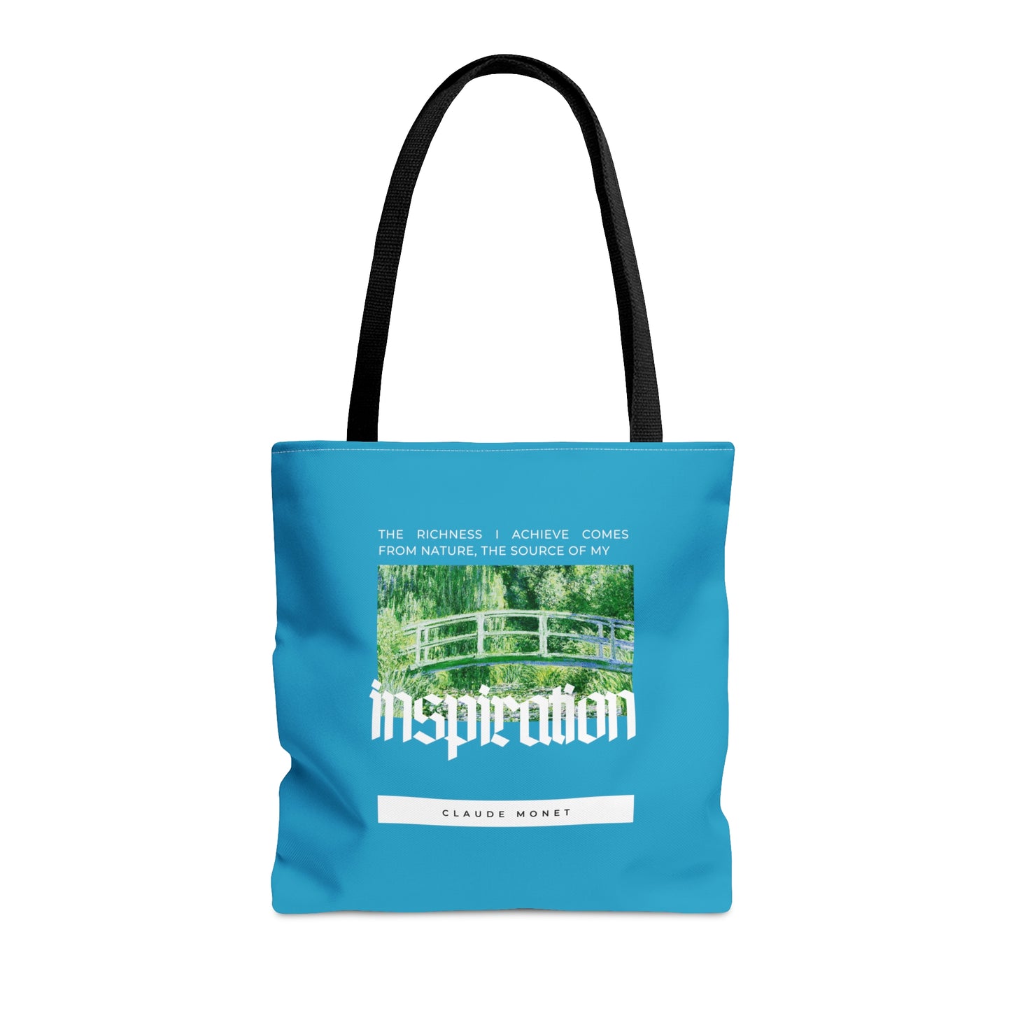 Classic Quotes Tote Bag - Claude Monet, 'The richness I achieve comes from Nature, the source of my inspiration' - Tote Bag