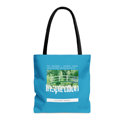 Classic Quotes Tote Bag - Claude Monet, 'The richness I achieve comes from Nature, the source of my inspiration' - Tote Bag