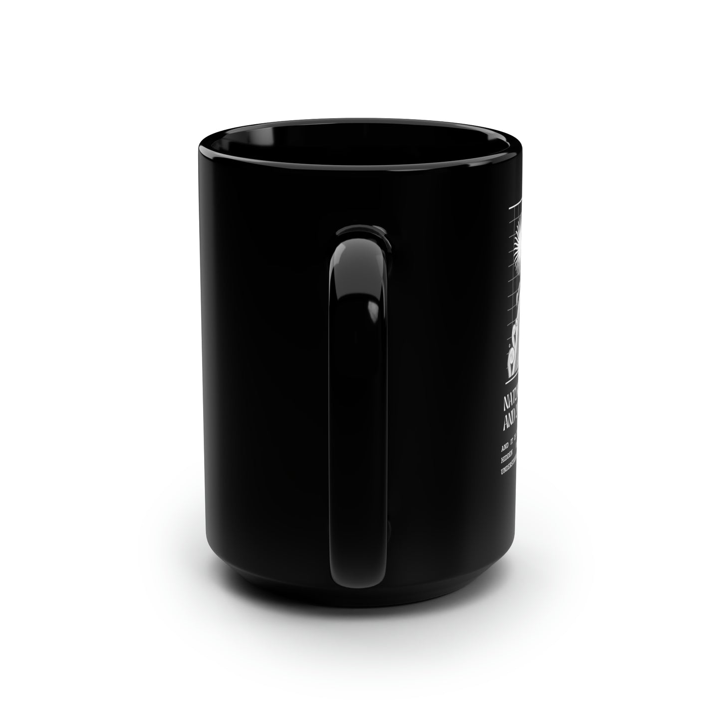Classic Quotes Black Mug - Galileo Galilei, 'Nature is relentless and unchangeable and it is indifferent as to whether its hidden reasons and actions are understandable to man or not' - 15oz Black Mug