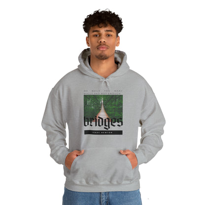 Classic Quotes Hoodie - Isaac Newton, 'We build too many walls and not enough bridges'' - Unisex Heavy Blend™ Hooded Sweatshirt