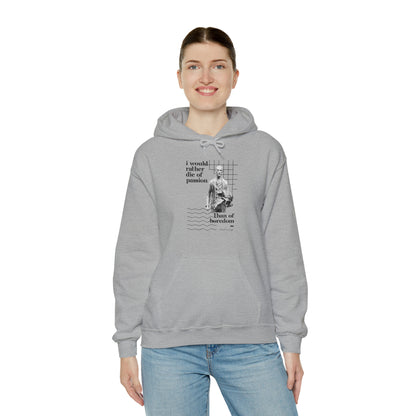 Classic Quotes Hoodie - Vincent van Gogh, 'I would rather die of passion than of boredom' - Unisex Heavy Blend™ Hooded Sweatshirt