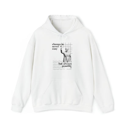 Classic Quotes Hoodie - Barack Obama, 'Change is never easy but always possible' - Unisex Heavy Blend™ Hooded Sweatshirt