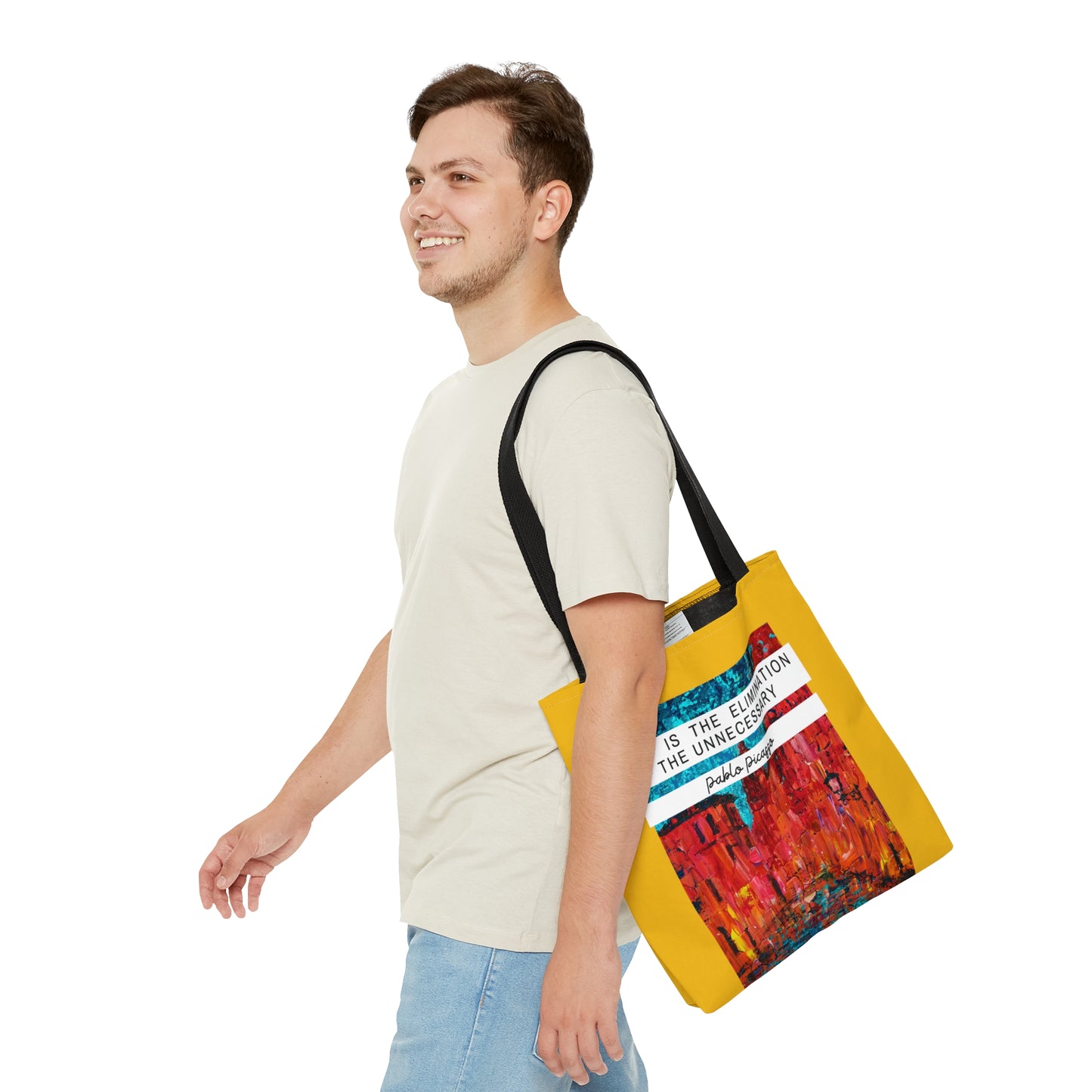 Classic Quotes Tote Bag - Pablo Picasso, 'Art is the elimination of the unnecessary' - Tote Bag