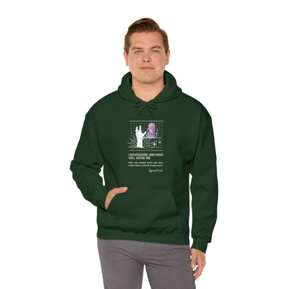 Classic Quotes Hoodie - Sigmund Freud, 'Unexpressed emotions will never die. They are buried alive and will come forth later in uglier ways' - Unisex Heavy Blend™ Hooded Sweatshirt