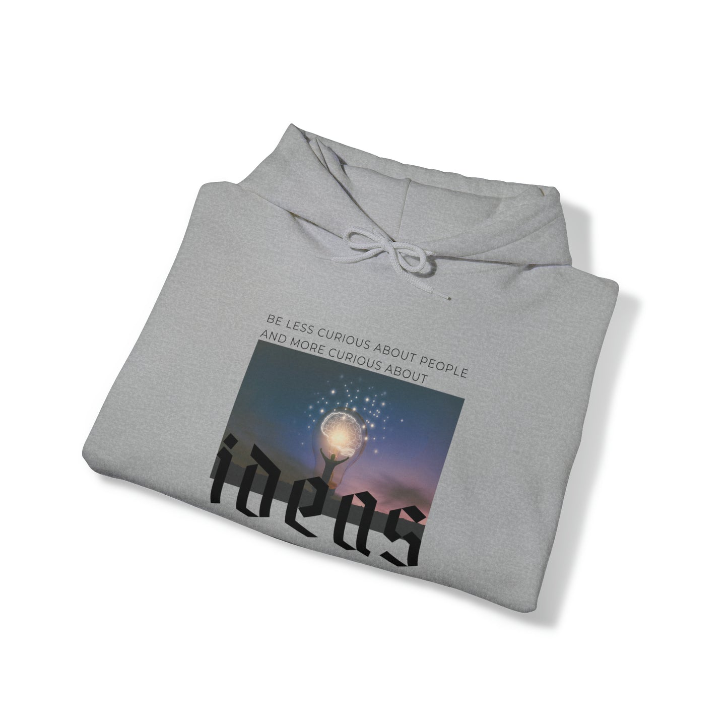 Classic Quotes Hoodie - Marie Curie, 'Be less curious about people and more curious about ideas' - Unisex Heavy Blend™ Hooded Sweatshirt