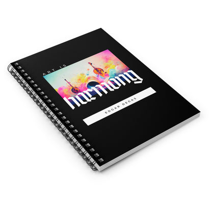 Classic Quotes Spiral Notebook - Edgar Degas, 'Art is harmony' - Spiral Notebook - Ruled Line